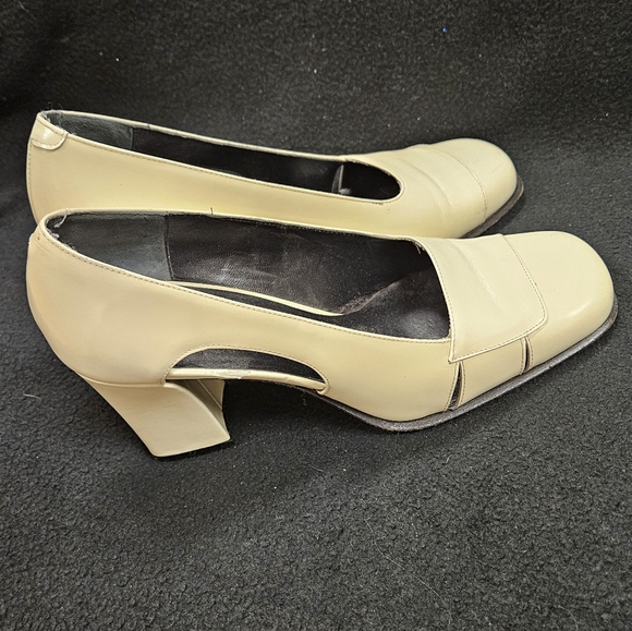 Simard leather heels made in Italy - light cream yellow - Picture 6 of 6